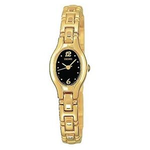 Vintage Seiko Gold and Black Women's Watch